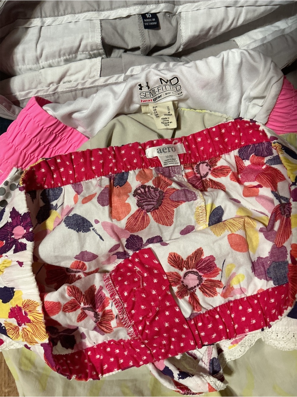 Kids Multi-Pack Shorts Set - Pink, Navy, Light Gray, Floral, Yellow - Picture 2 of 2
